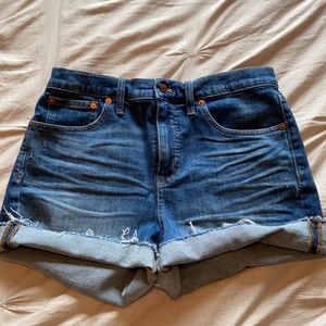 Madewell dark wash shorts